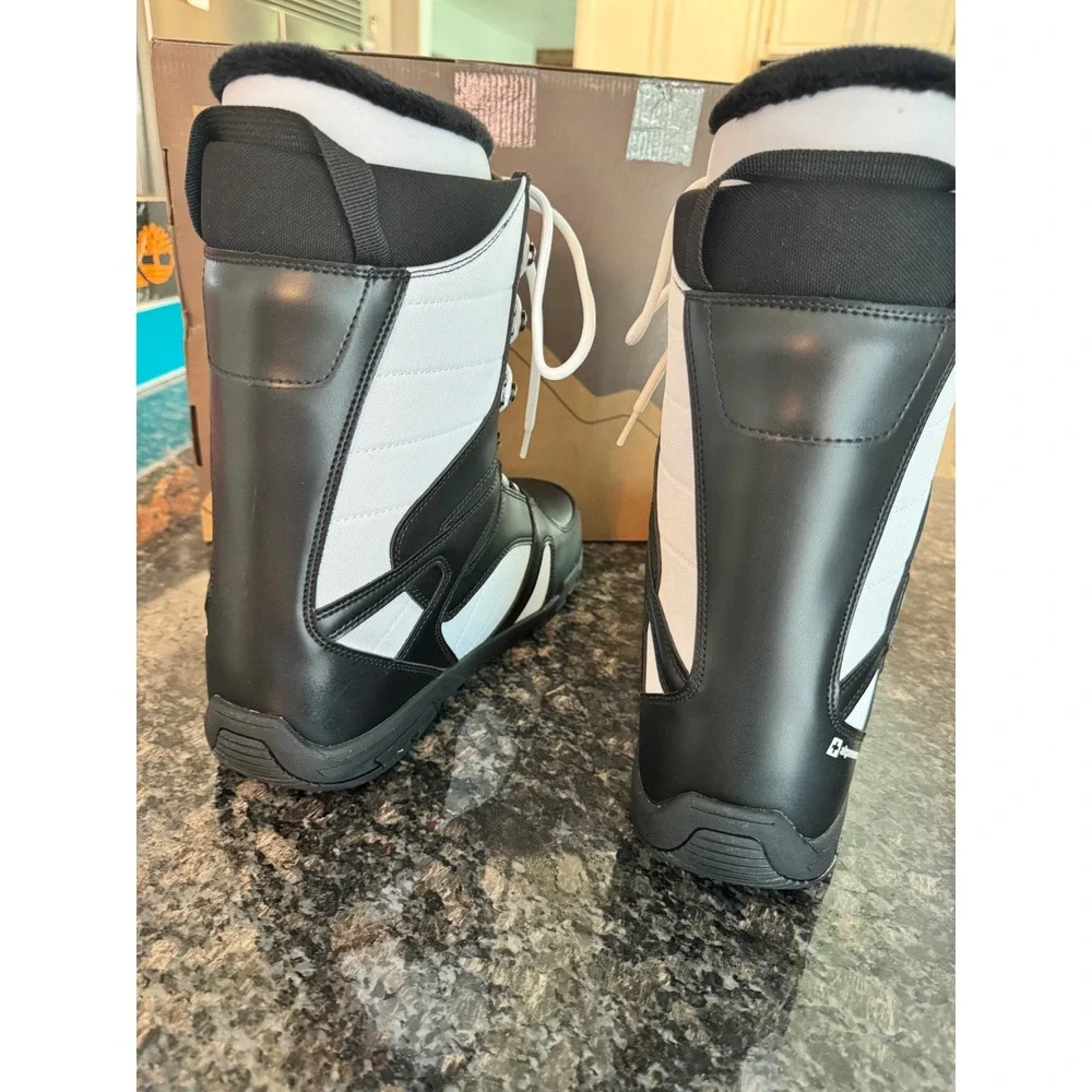 Alpine Swiss Mens Snowboarding Boots Black White SG564-BKWH-13 Size 13